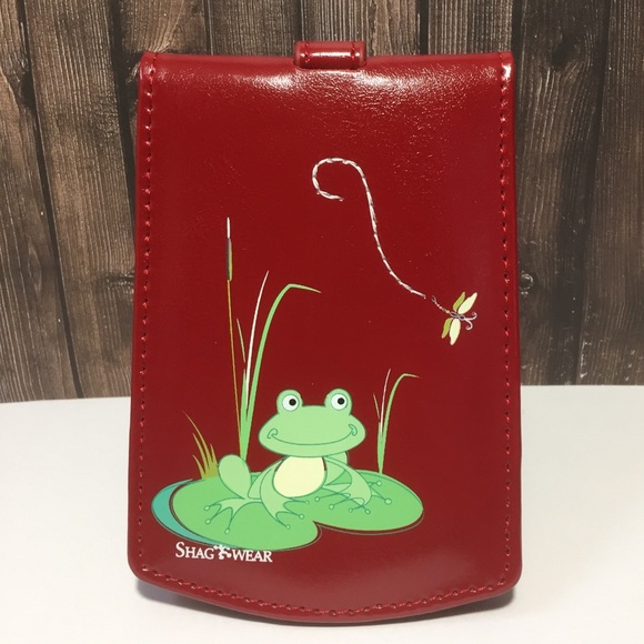Shagwear Accessories - NWT Red Luggage Tag - Cute Frog & Dragonfly